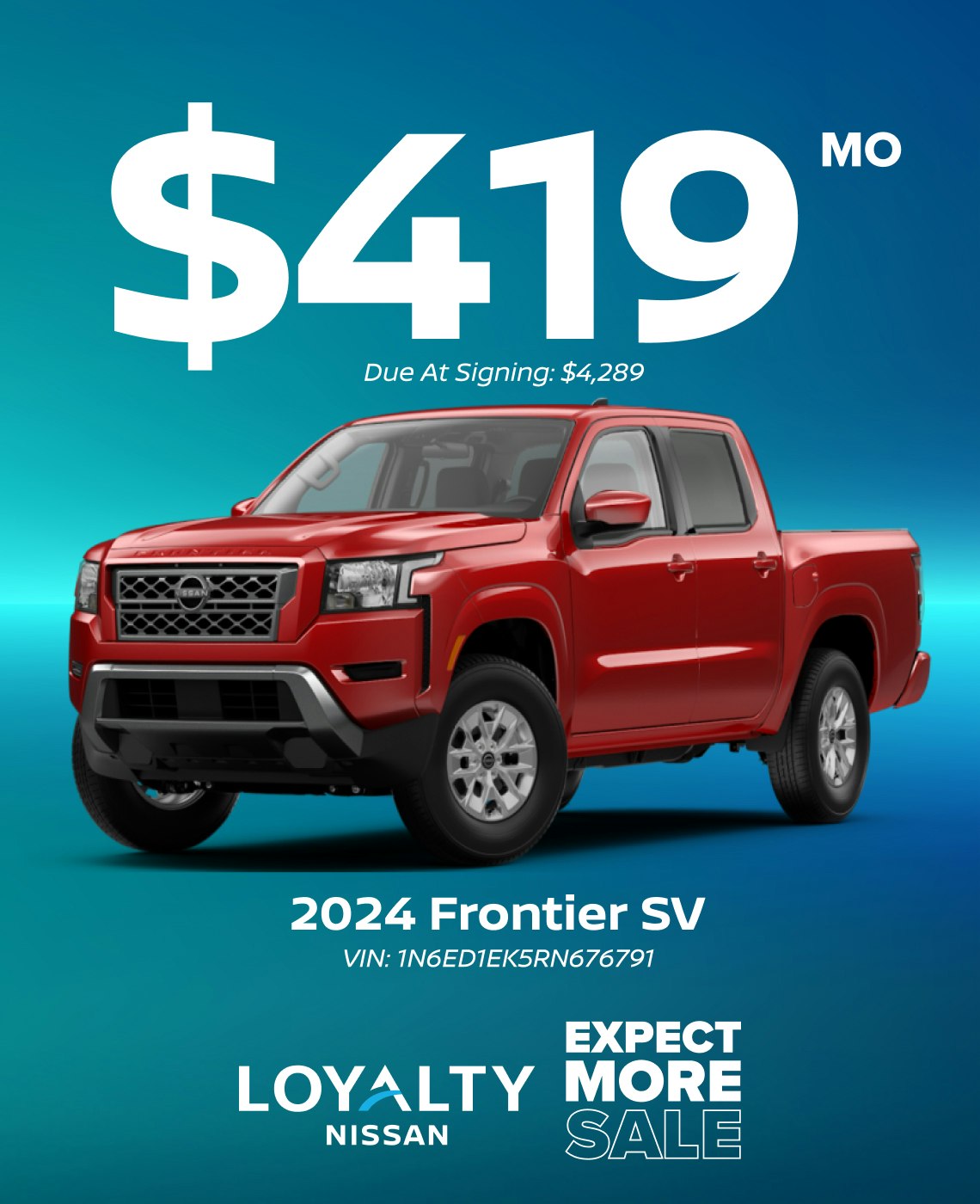 October Offers – $419/Mo On 2024 Frontier SV | Loyalty Nissan