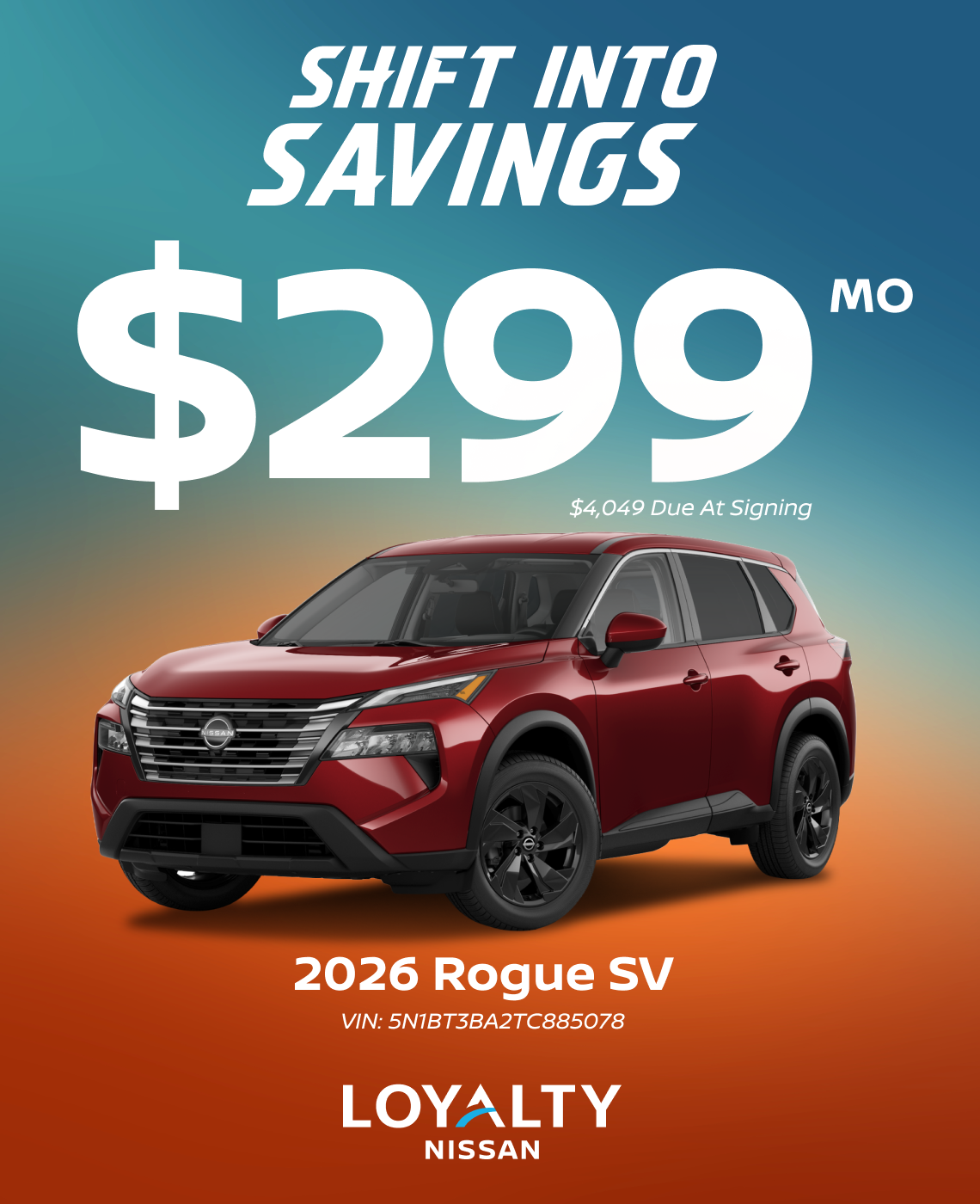 September Offers – $299/Mo On 2026 Rogue SV | Loyalty Nissan