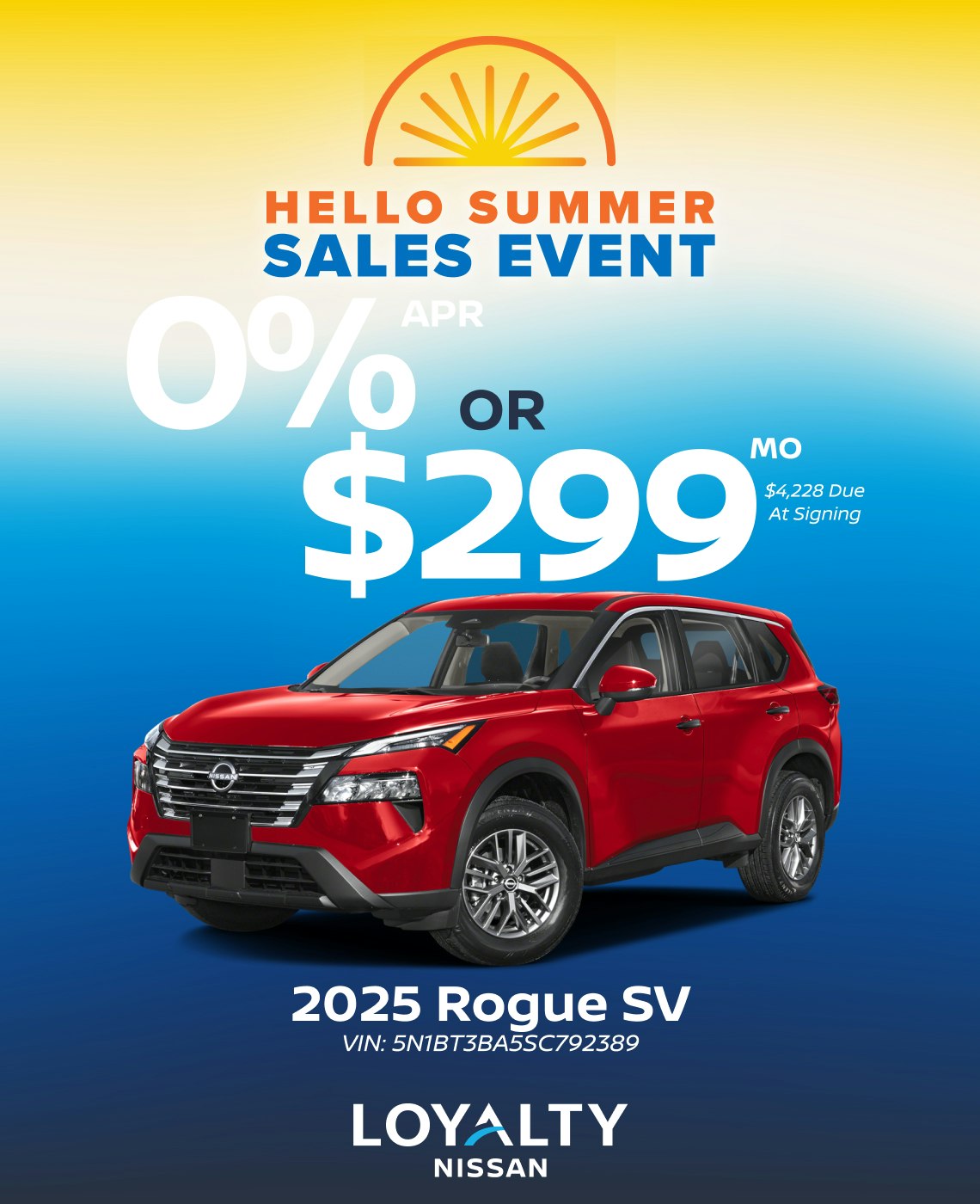 June Offers – 0% APR Or $299/Mo On 2025 Rogue SV | Loyalty Nissan