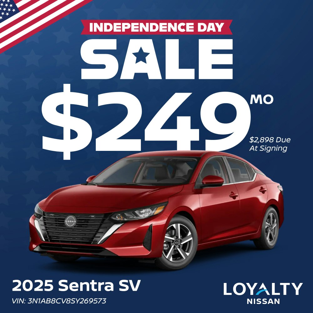July Offers – $249/Mo On 2025 Sentra SV | Loyalty Nissan
