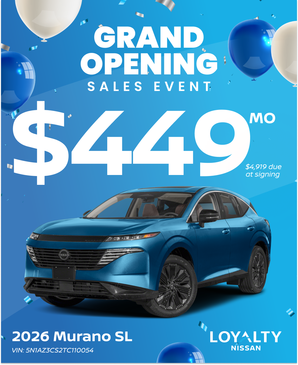 April Offers – $449/Mo On 2026 Murano SL | Loyalty Nissan