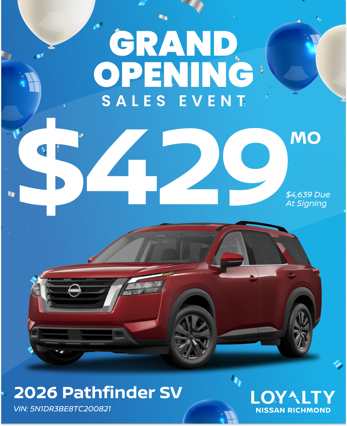 March Offers – $429/Mo On 2026 Pathfinder SV | Loyalty Nissan