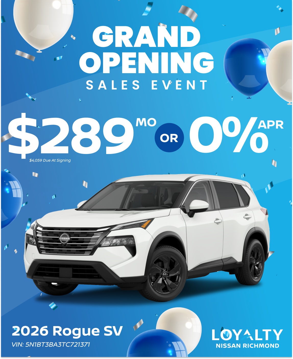 March Offers – $289/Mo Or 0% APR On 2026 Rogue SV | Loyalty Nissan