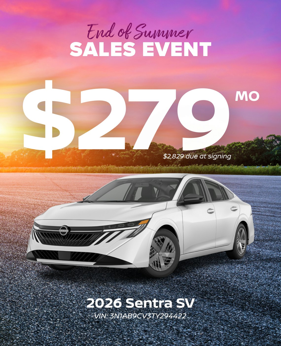 August Offers – $279/Mo On 2026 Sentra SV | Loyalty Nissan