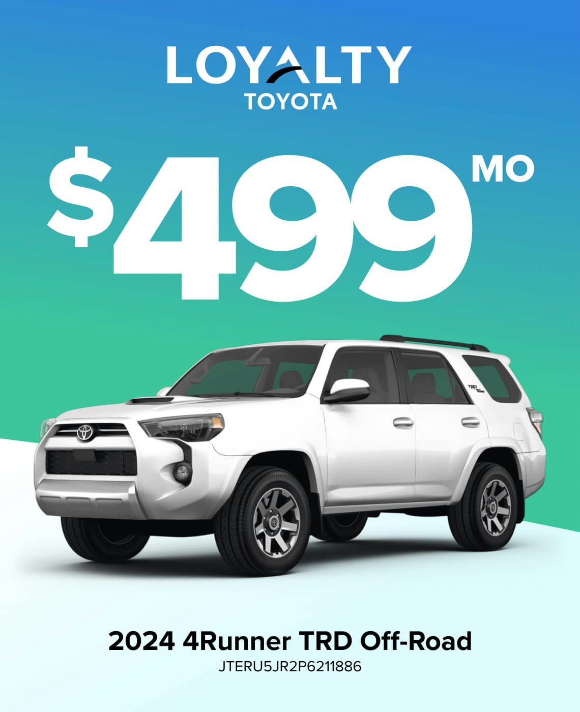 2024 4Runner TRD Off-Road - $499/mo