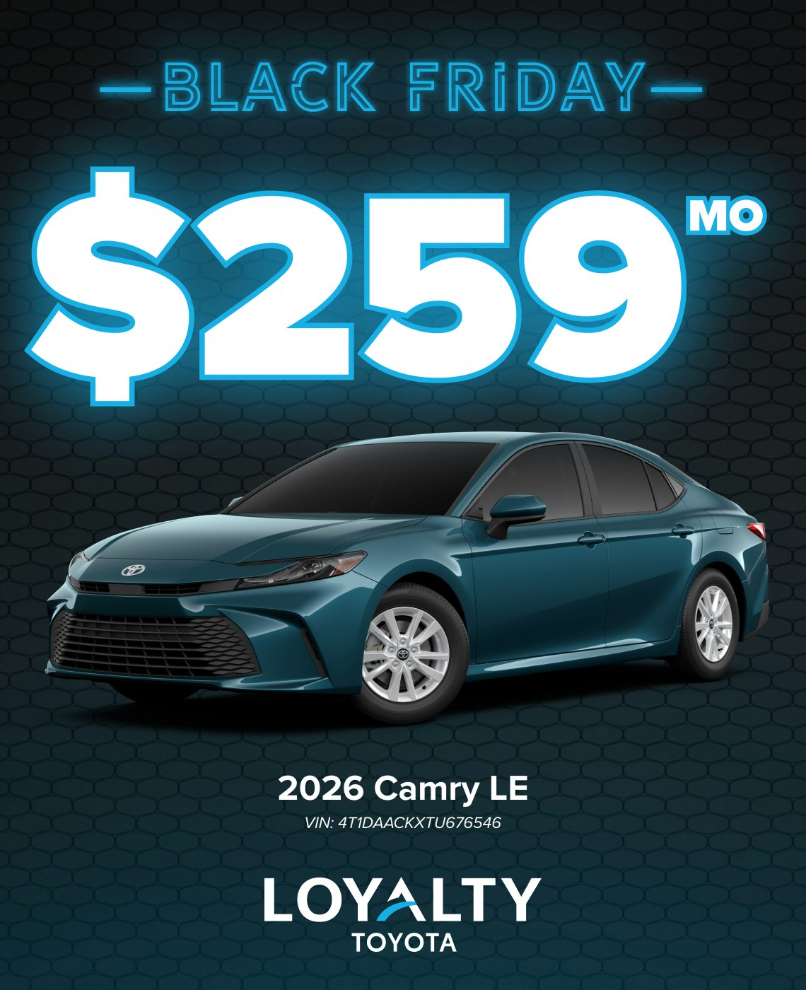 November Offers – $259/Mo On 2026 Camry LE | Loyalty Toyota