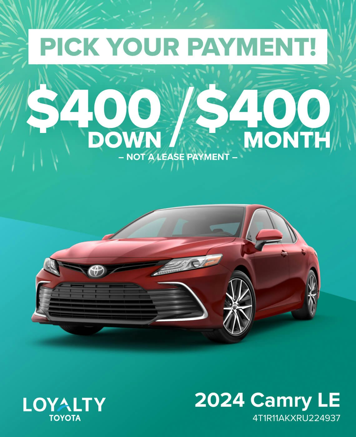 Pick Your Payment - 2024 Camry LE