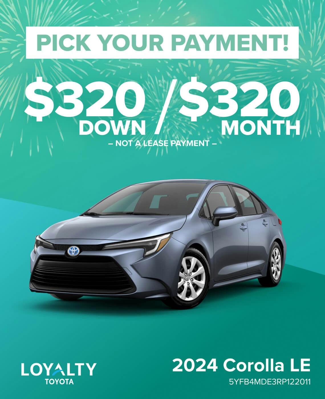 Pick Your Payment - 2024 Corolla LE