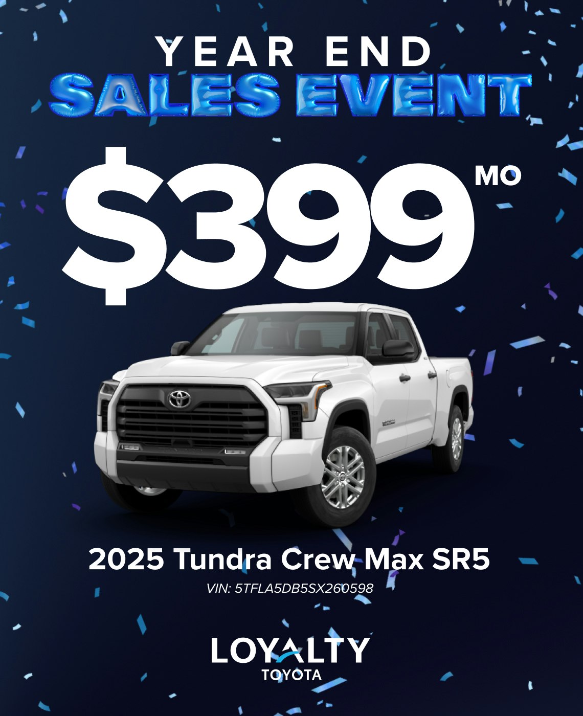 TOY-SPECIAL-DEC24-TUNDRA December Offers – $399/Mo On 2025 Tundra Crew Max SR5 | Loyalty Toyota