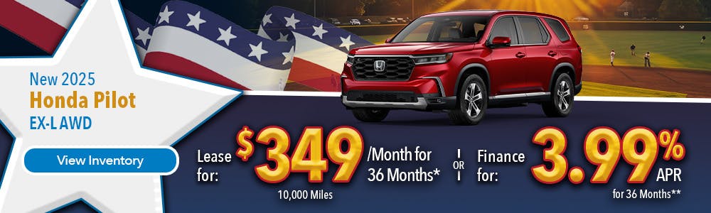 New 2025 Honda Pilot Lease For $349 Per Month | Lundgren Honda of Auburn