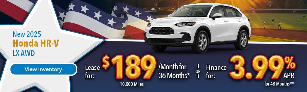 New 2025 Honda HR-V Lease For $189 Per Month | Lundgren Honda of Auburn