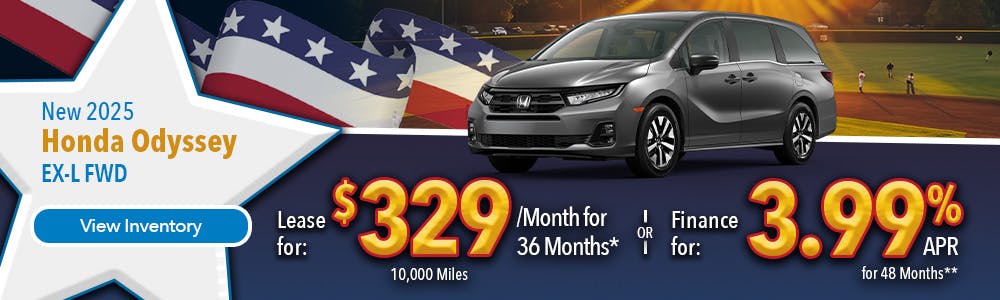 New 2025 Honda Odyssey Lease For $329 Per Month | Lundgren Honda of Auburn