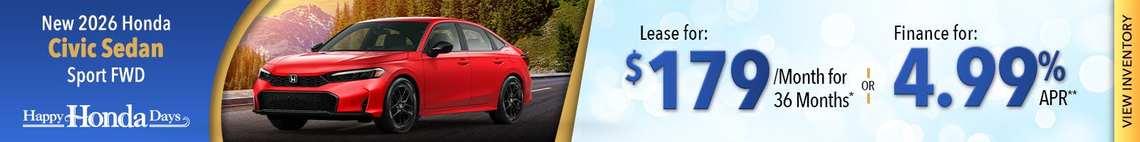New 2026 Honda Civic Sedan Sport FWD