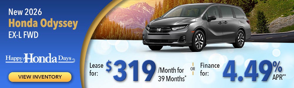New 2026 Honda Odyssey EX-L FWD | Lundgren Honda of Auburn
