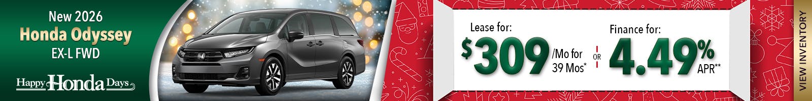 New 2026 Honda Odyssey EX-L FWD