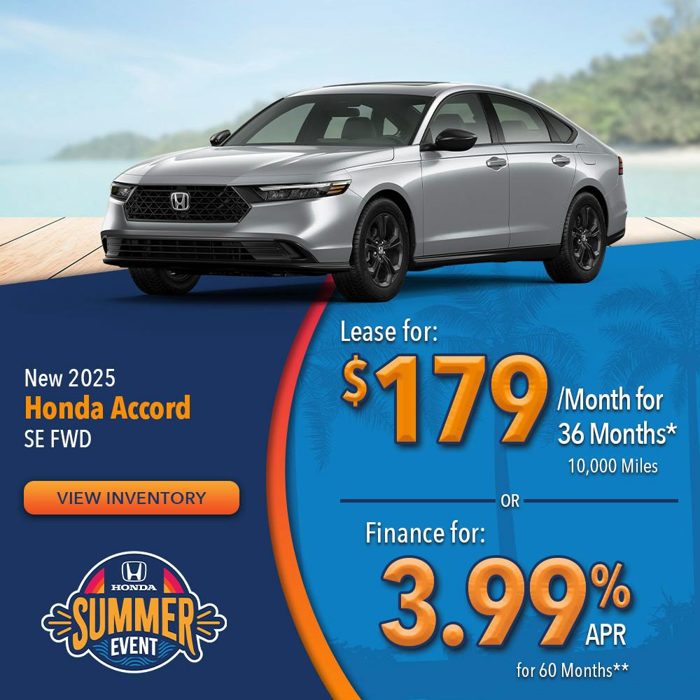 New 2025 Honda Accord SE FWD | Lundgren Honda of Auburn