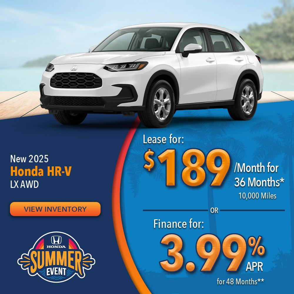 New 2025 Honda HR-V LX AWD | Lundgren Honda of Auburn