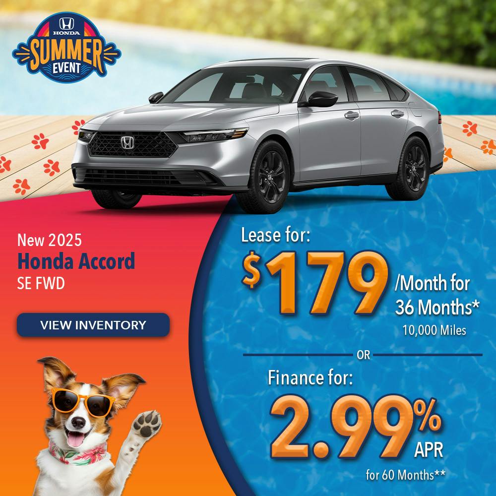 New 2025 Honda Accord SE FWD | Lundgren Honda of Auburn