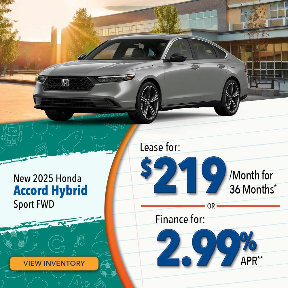 New 2025 Honda Accord Hybrid Sport FWD | Lundgren Honda of Auburn
