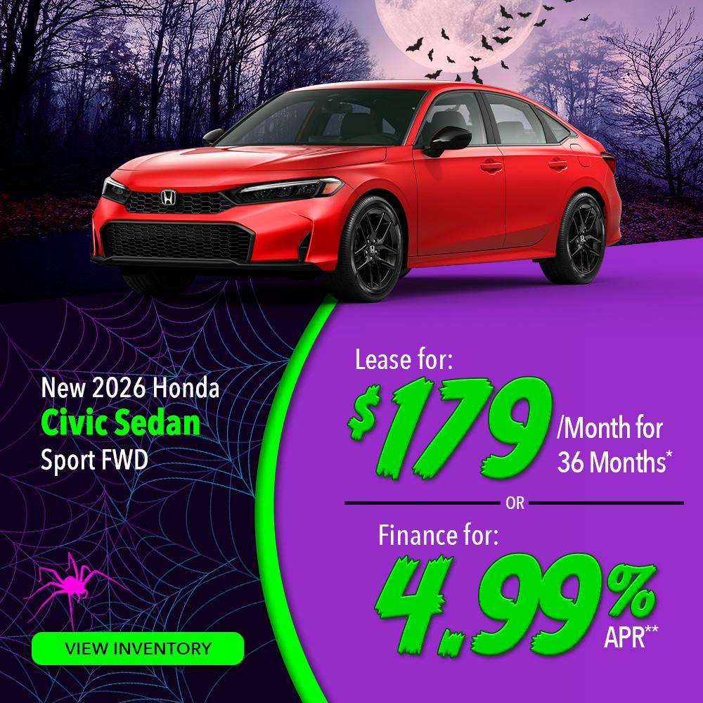 New 2026 Honda Civic Sedan Sport FWD | Lundgren Honda of Auburn