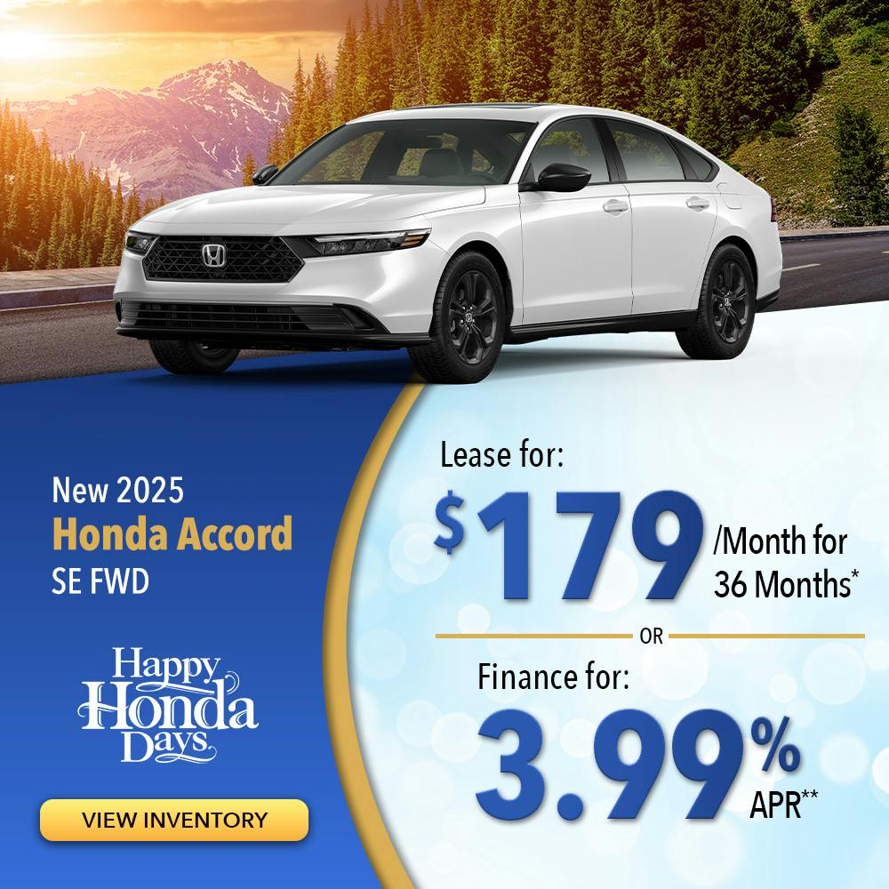 New 2025 Honda Accord SE FWD | Lundgren Honda of Auburn