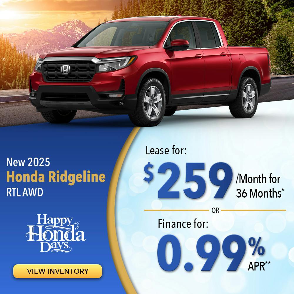 New 2025 Honda Ridgeline RTL AWD | Lundgren Honda of Auburn