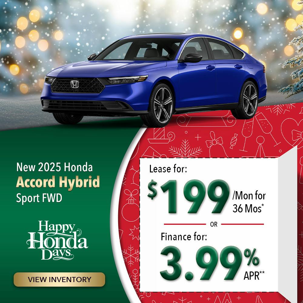 New 2025 Honda Accord Hybrid Sport FWD | Lundgren Honda of Auburn