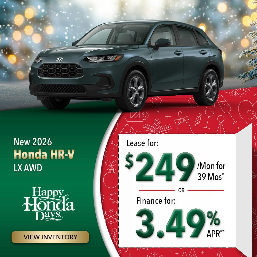 New 2026 Honda HR-V LX AWD | Lundgren Honda of Auburn