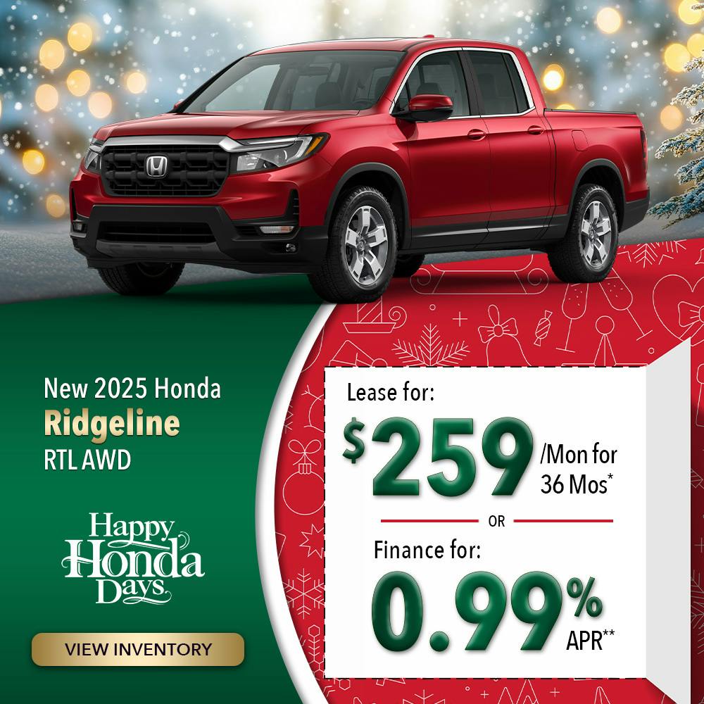 New 2025 Honda Ridgeline RTL AWD | Lundgren Honda of Auburn