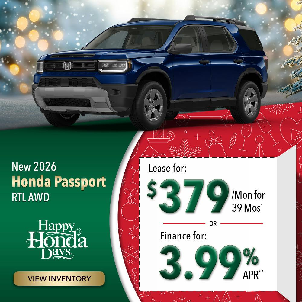 New 2026 Honda Passport RTL AWD | Lundgren Honda of Auburn