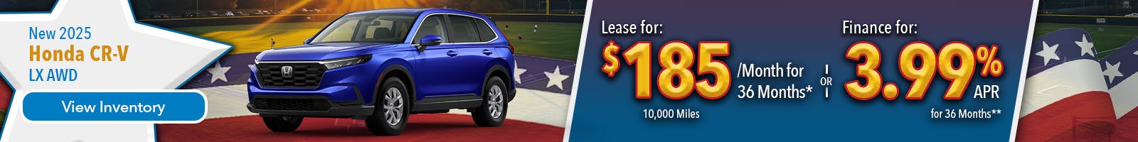 New 2025 Honda CR-V Lease For $185 Per Month
