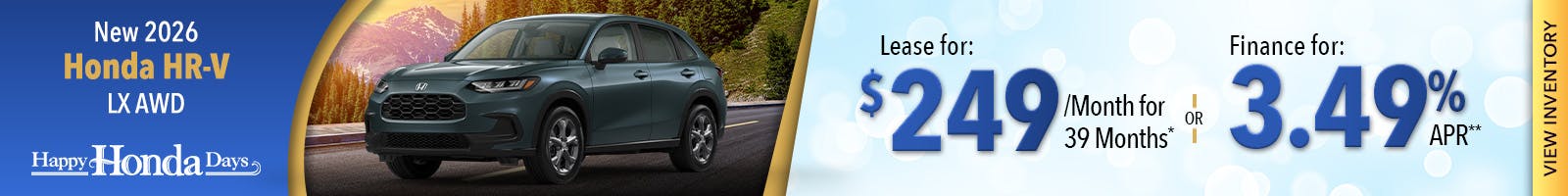 New 2026 Honda HR-V LX AWD
