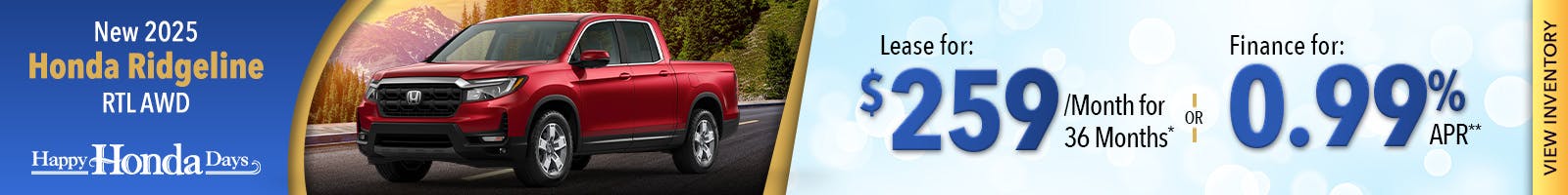 New 2025 Honda Ridgeline RTL AWD