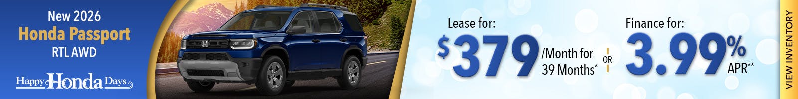New 2026 Honda Passport RTL AWD