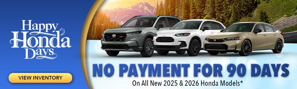 No Payment For 90 Days On All New 2025 & 2026 Honda Models* | Lundgren Honda of Greenfield