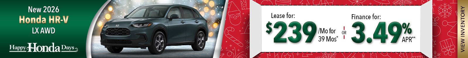 New 2026 Honda HR-V LX AWD