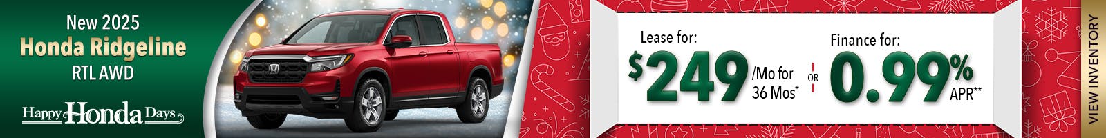 New 2025 Honda Ridgeline RTL AWD