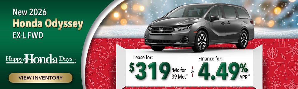 New 2026 Honda Odyssey EX-L FWD | Lundgren Honda of Greenfield