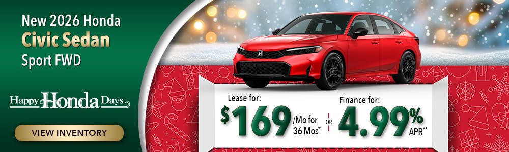 New 2026 Honda Civic Sedan Sport FWD | Lundgren Honda of Greenfield