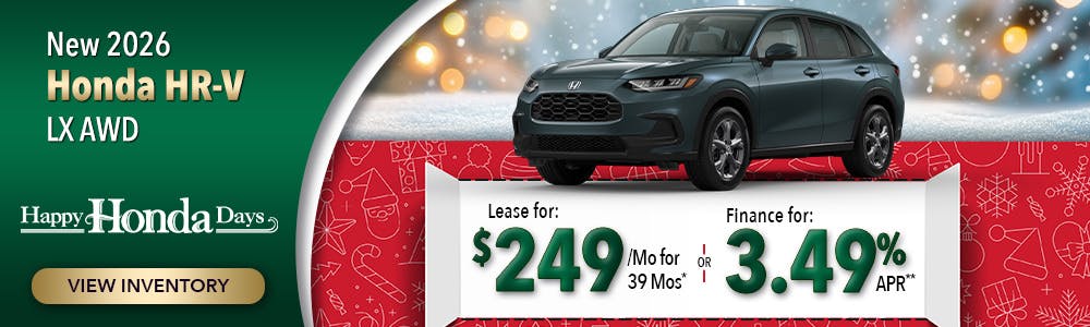 New 2026 Honda HR-V LX AWD | Lundgren Honda of Greenfield