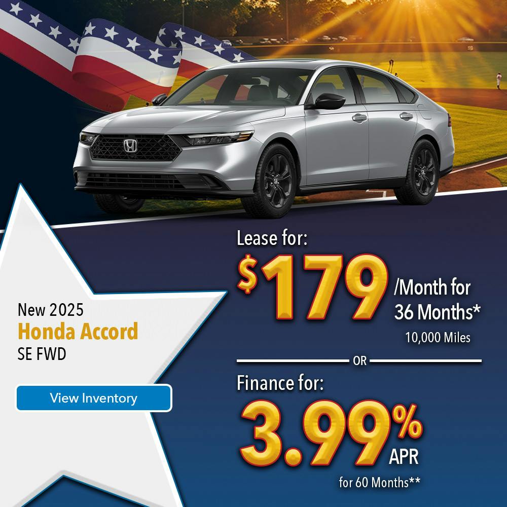 New 2025 Honda Accord Lease For $179 Per Month | Lundgren Honda of Greenfield