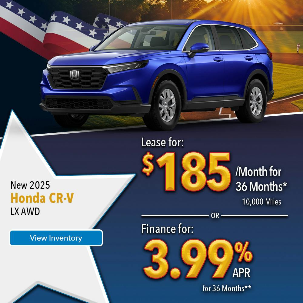 New 2025 Honda CR-V Lease For $185 Per Month | Lundgren Honda of Greenfield