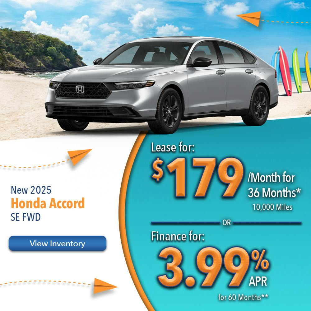 New 2025 Honda Accord SE FWD | Lundgren Honda of Greenfield