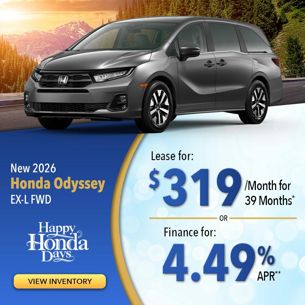 New 2026 Honda Odyssey EX-L FWD | Lundgren Honda of Greenfield
