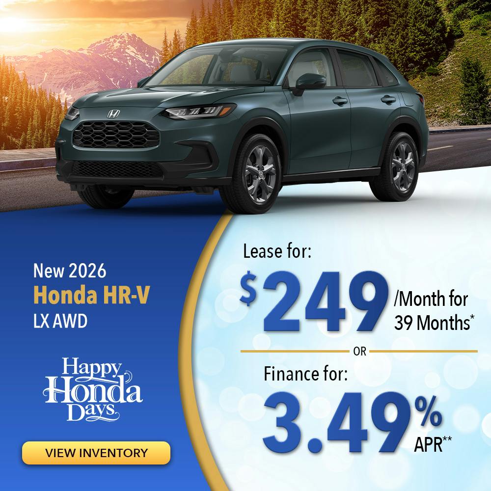 New 2026 Honda HR-V LX AWD | Lundgren Honda of Greenfield