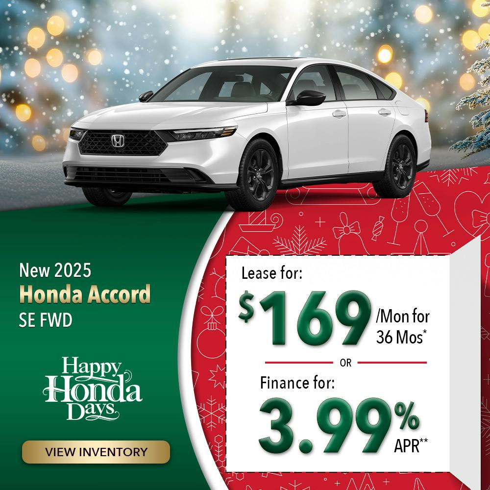 New 2025 Honda Accord SE FWD | Lundgren Honda of Greenfield