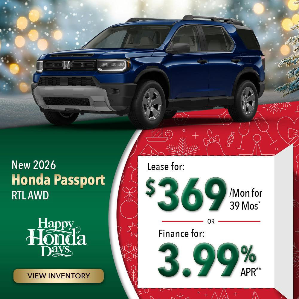 New 2026 Honda Passport RTL AWD | Lundgren Honda of Greenfield