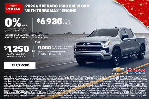 2026 CHEVY SILVERADO 1500 CREW CAB WITH TURBOMAX™ ENGINE