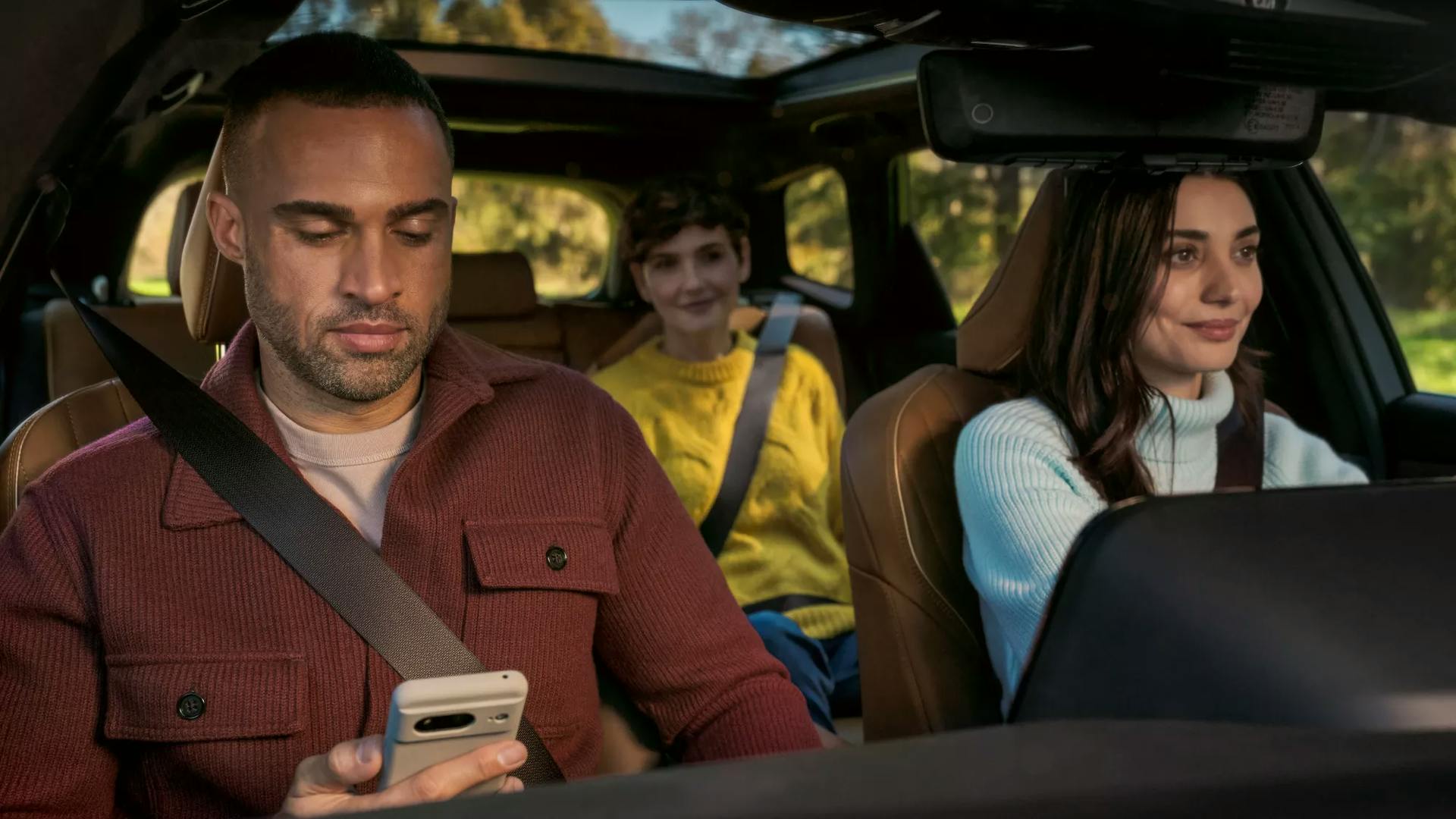 a happy family going for a lovely drive