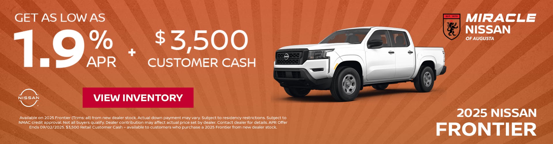 2025 Nissan Frontier Customer Cash
